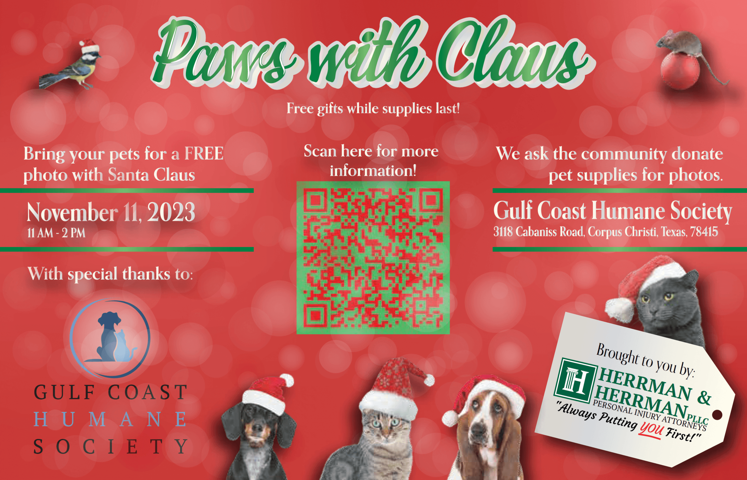 Paws with Claus at Gulf Coast Humane Society